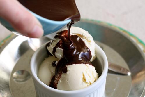  This mocha fudge sauce is the perfect topping for a warm slice of cake.