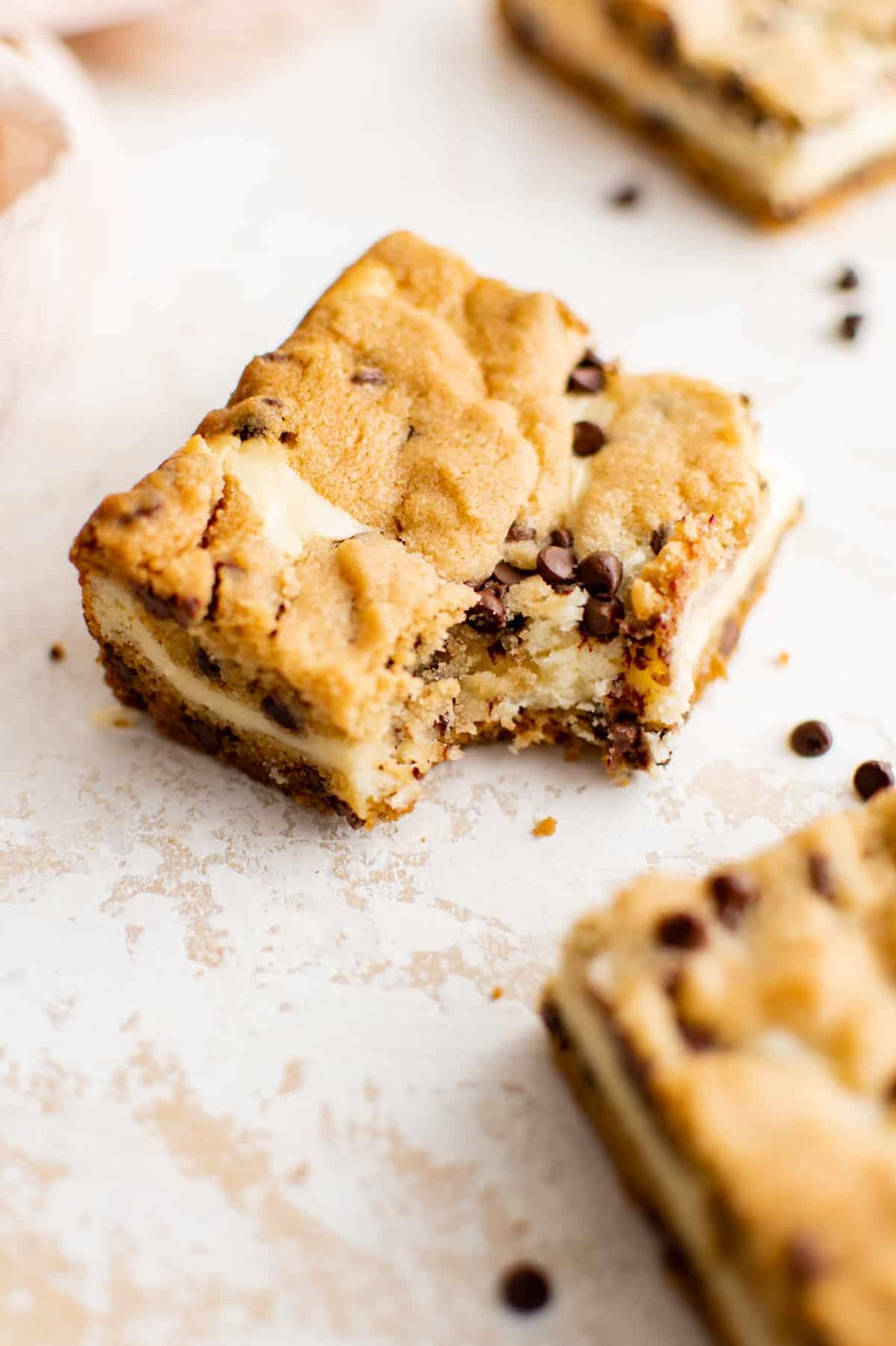  Treat yourself to a heavenly bite of these mocha chocolate chip cheesecake bars.