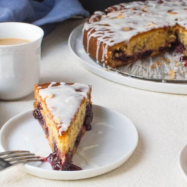  Treat yourself to a homemade cherry coffee cake, because you're worth it.