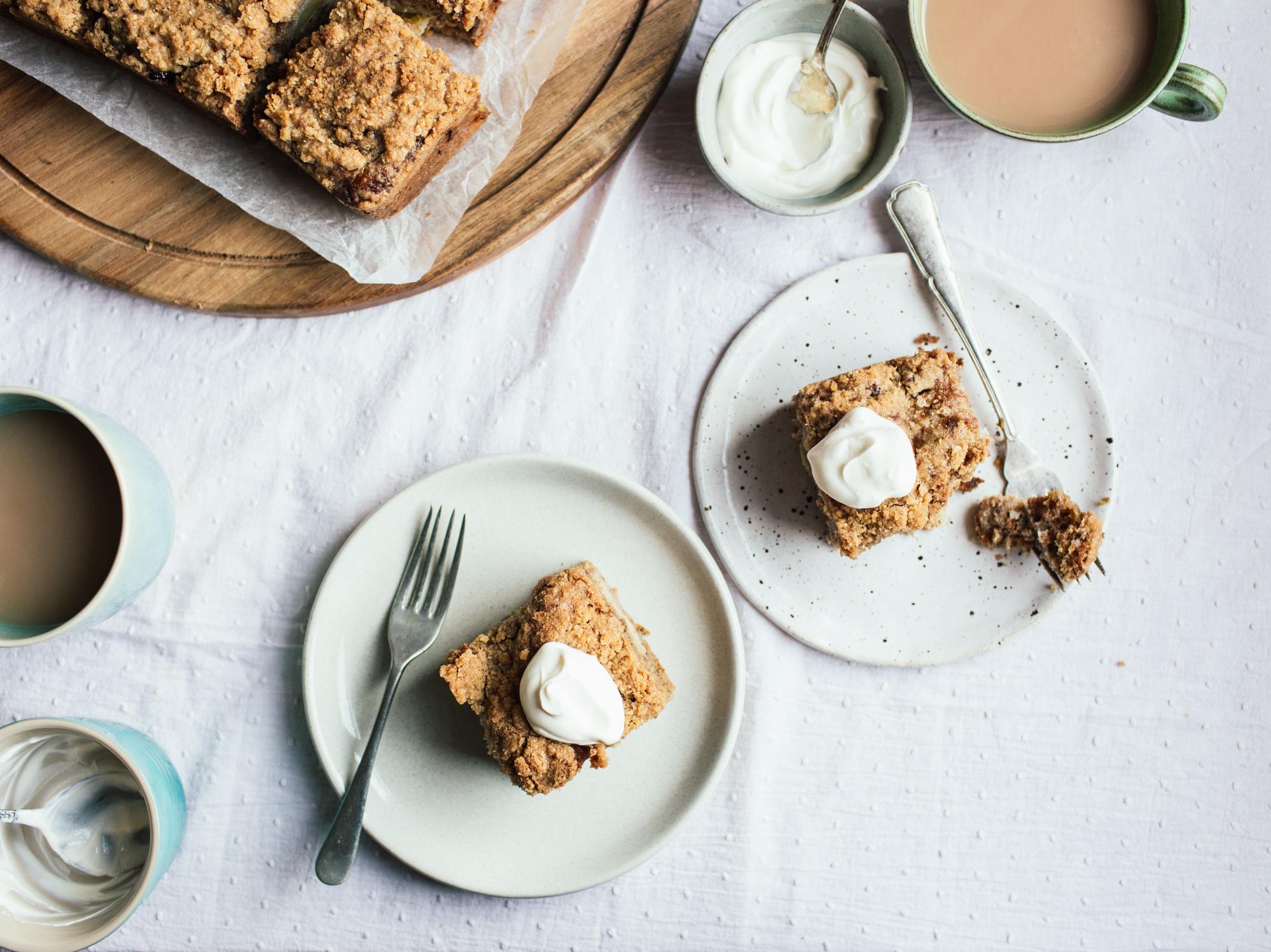  Wake up to the sweet aroma of apple and cinnamon with this crumbly coffee cake