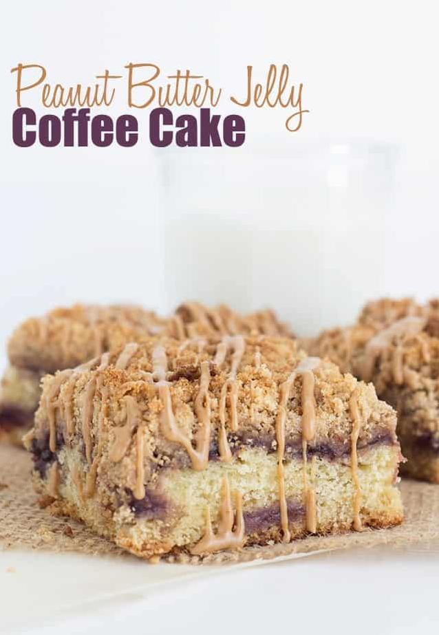  Warm wishes served in a plate with Peanut Butter and Jelly Coffee Cake.