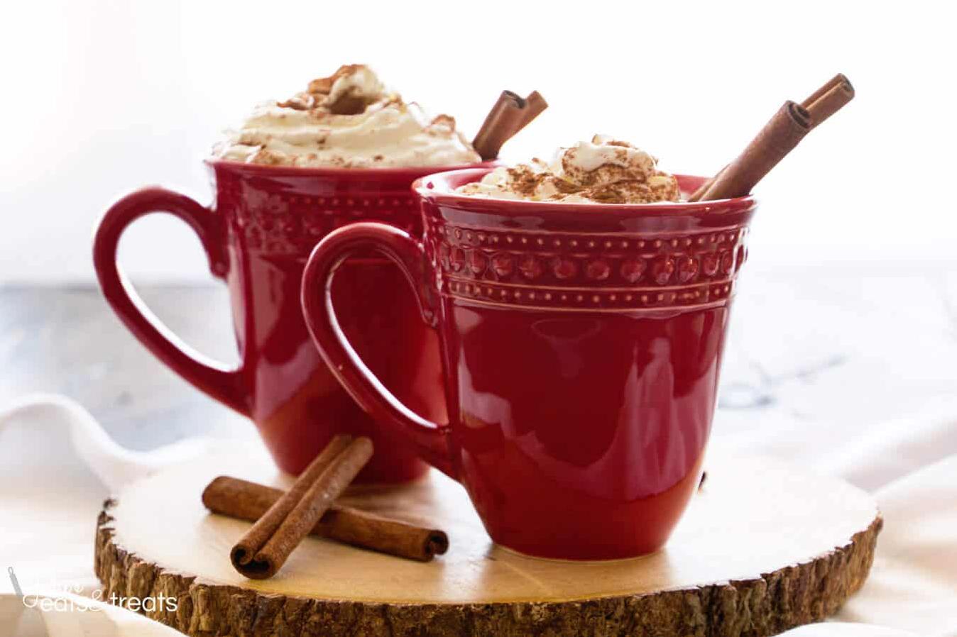  Warning: this chocolate eggnog latte may cause severe cravings for cozying up under a blanket.
