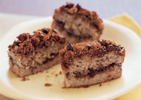  With each bite of this ultra-moist cake, you'll taste the rich chocolate chips and buttery streusel.