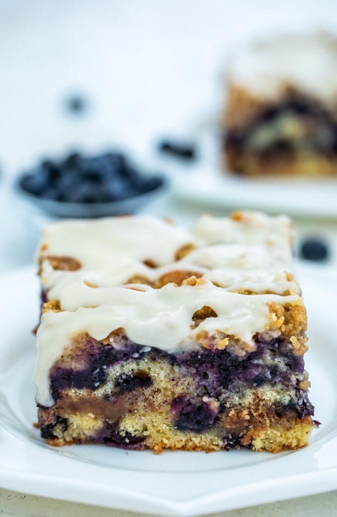  You won't be able to resist the juicy blueberry filling lusciously oozing out of each slice.
