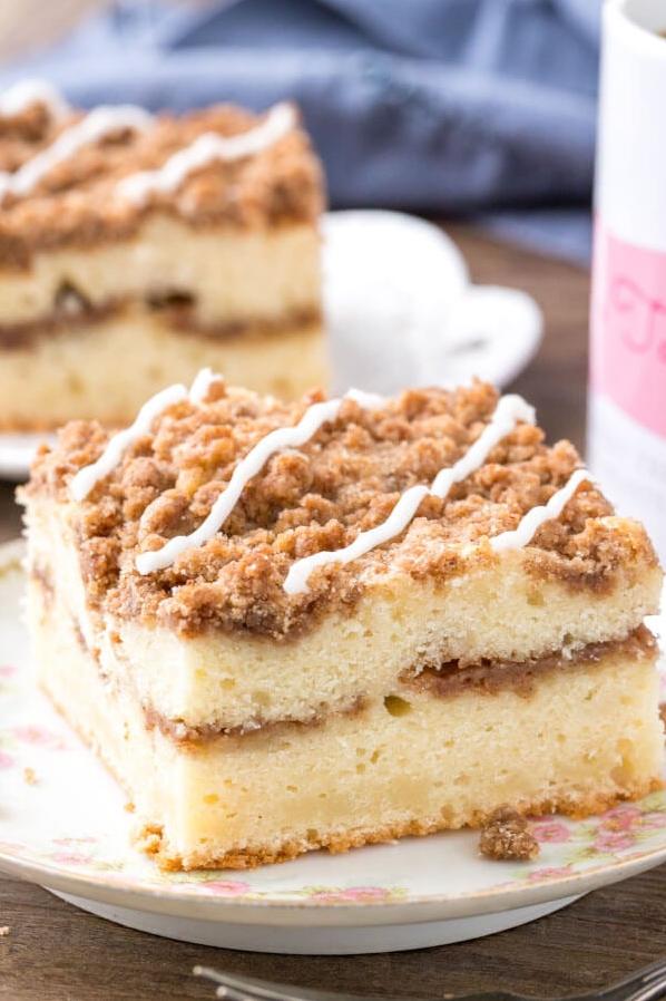  Your morning coffee just got better! This coffee cake is the perfect treat to complement your cup of